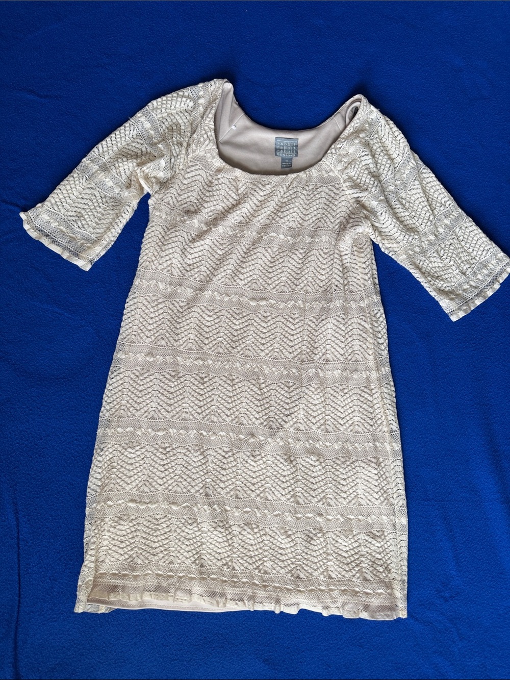 Rabbit Rabbit Rabbit Cream Lace Shift Dress